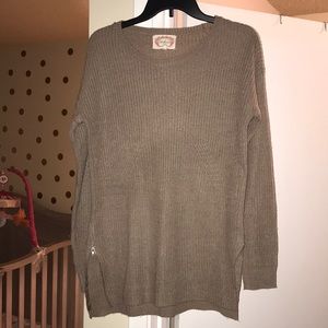 Ambiance light brown sweater w slitted sides